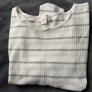 Waffle Knit Striped Shirt